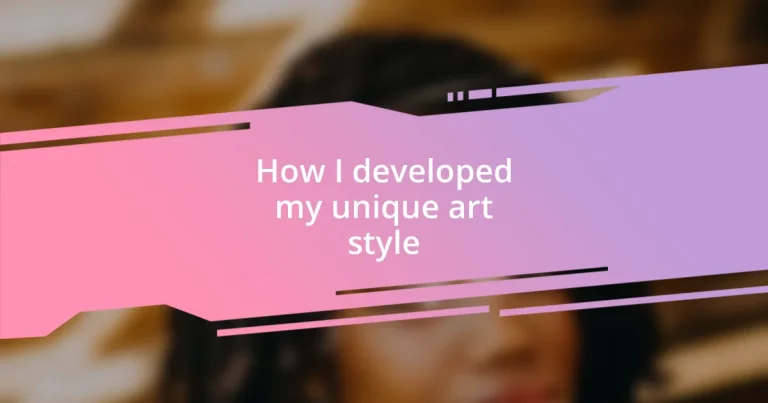 How I developed my unique art style