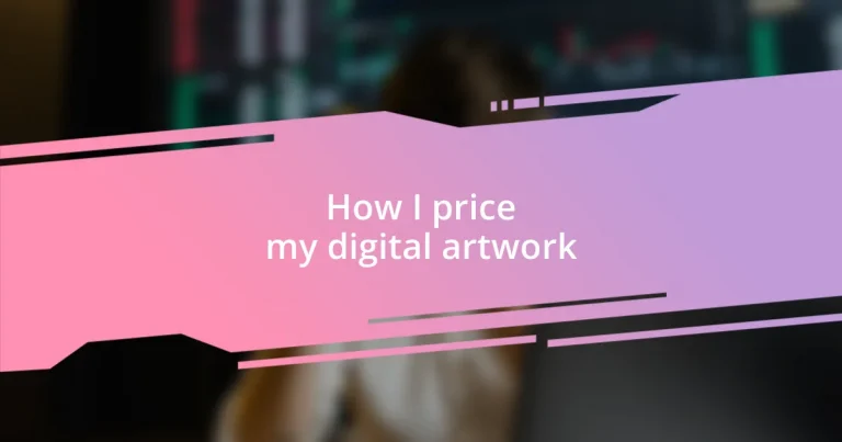 How I price my digital artwork