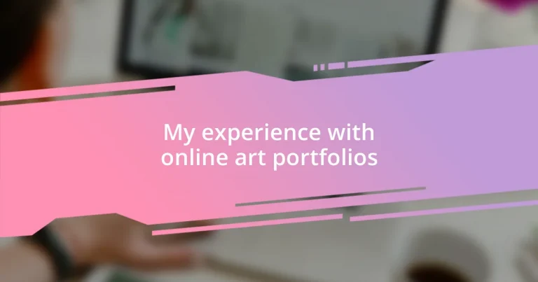 My experience with online art portfolios