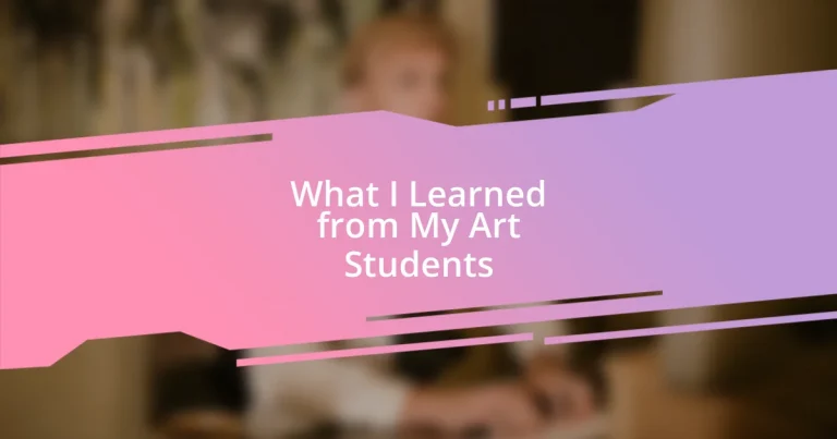 What I Learned from My Art Students